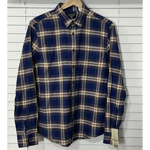 Dockers Other - Dockers Men Organic Cotton Stretch Comfort Regular Fit Button-Up Shirt Blue S/P